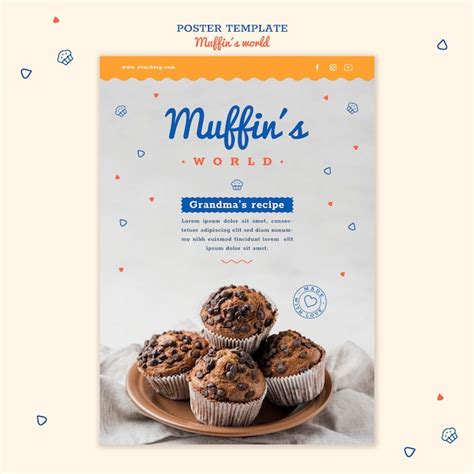 Muffins concept poster template | Free PSD