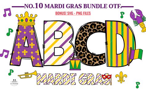 Mardi Gras Font by Army Custom · Creative Fabrica