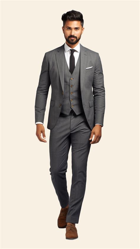 Custom Men's Three-Piece Grey Suit in Dim Shade - Crafted in Terry Ray ...