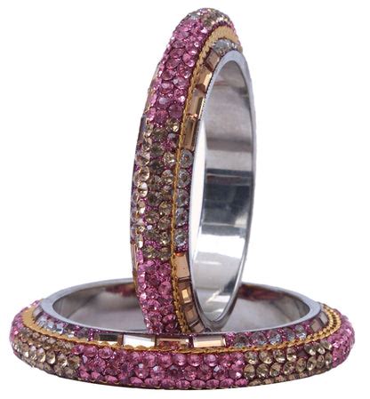 Sukriti Traditional Stylish Party-Wear Pink Brass Bangles Bracelet for ...