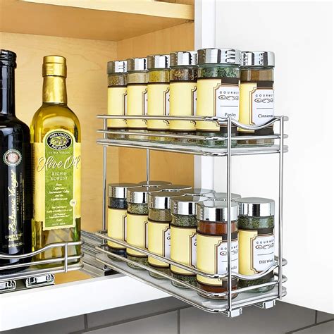 Lynk 430422DS Professional Slide Out Double Spice Rack Kitchen Upper ...