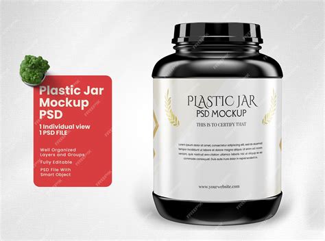 Premium PSD | Plastic jar mockup psd