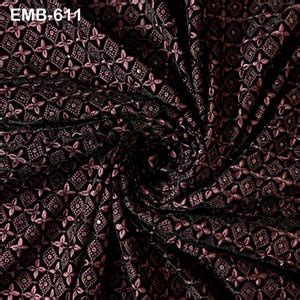 Buy Wine Indian Embroidered Velvet Fabric by the Yard Sewing DIY ...