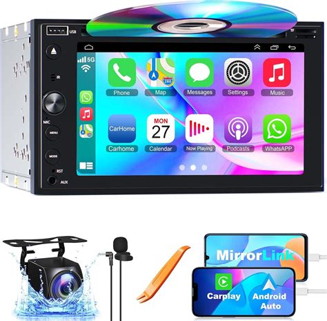 Amazon.com: PLZ 7" Wireless Double Din Car Stereo Apple Car Play Radio ...