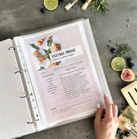 Personalized Recipe Book Binder, Cookbook, Custom A4 4 Ring Binder With ...