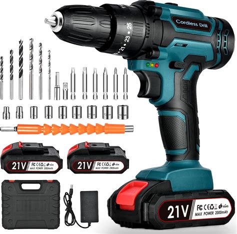 Cordless Drill Driver 21V: Cordless Hammer Drill Driver, 45 Nm Electric ...