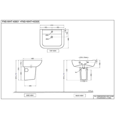 Jaquar Fonte Wash Basin With Half Pedestal (FNS-WHT-40801 + FNS-WHT ...