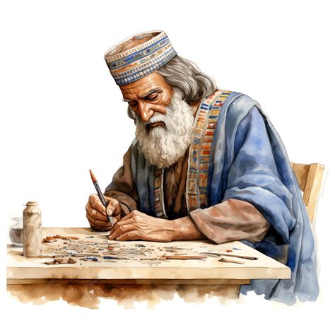 Premium AI Image | Ancient Mesopotamian scribe writing on clay tablet illustration