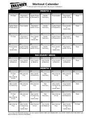 Insanity Max 30 Workout Schedule Month 1 Pdf | EOUA Blog