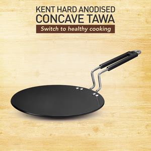 Buy KENT Hard Anodised Roti Tawa 25 CM | Non Reactive, Non Toxic, & Non ...