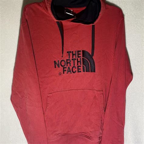 The North Face Men's Red and Black Hoodie | Depop