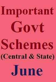 Important Government Schemes in June 2020 PDF download