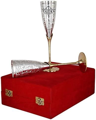Buy StonKraft Engraved Silver Plated Pure Brass Premium Goblet ...