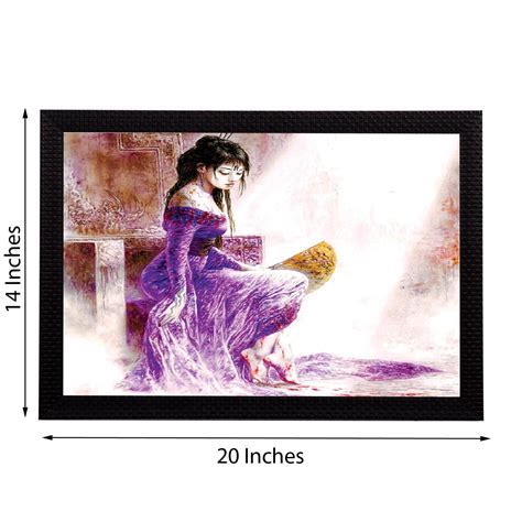 Girl In Purple Dress Satin Matt Texture UV Art Painting - eCraftIndia ...