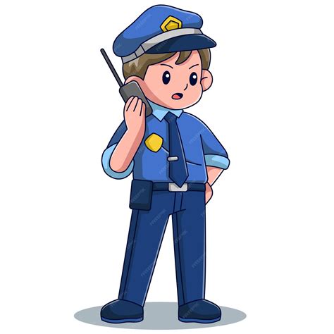 Premium Vector | Man police profession job vector illustration