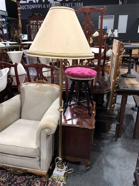 Lot - Brass Fluted Floor Lamp