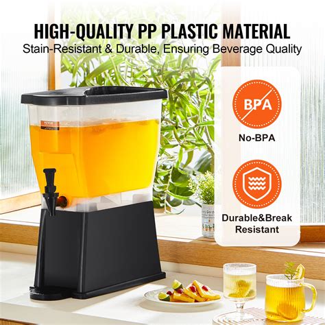 VEVOR Beverage Dispenser, 3 Gallon Drink Dispenser for Parties, Plastic ...