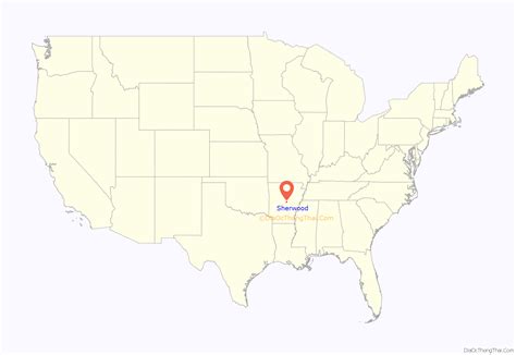 Map of Sherwood city, Arkansas - Thong Thai Real