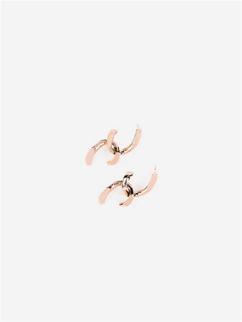 Textured Interlinked U Rose Gold-Plated Drop Earrings – Priyaasi