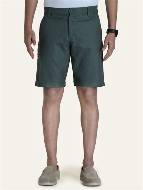 English Green Linen Solid Shorts – P E R C H