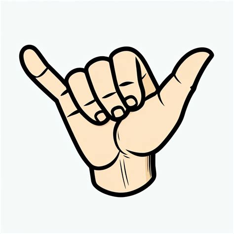 Cartoon Shaka Hand Gesture Simple Sticker - Playground