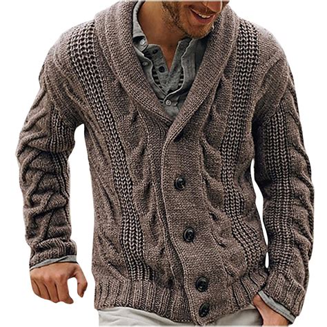 Homisy Cardigan Sweaters for Men,Button up Sweater Long Sleeve Knit ...
