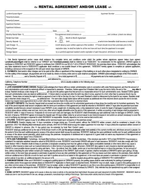 California Residential Lease Agreement - Blank Fillable Template | Fill ...