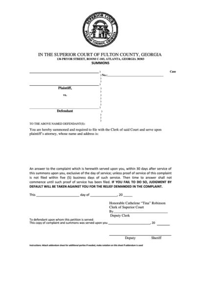 Magistrate Court Gwinnett County Form Answer To Claim - CountyForms.com