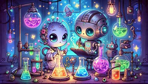 Alien Robot Lab Cartoon 的图像结果
