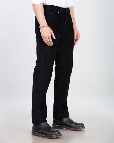 Custom-made Pure Black Stretch Corduroy - Straight Fit Jeans for Any ...