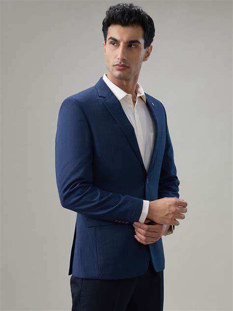 Raymond Men Blue Structure Contemporary Fit Polyester Blend Blazer ...