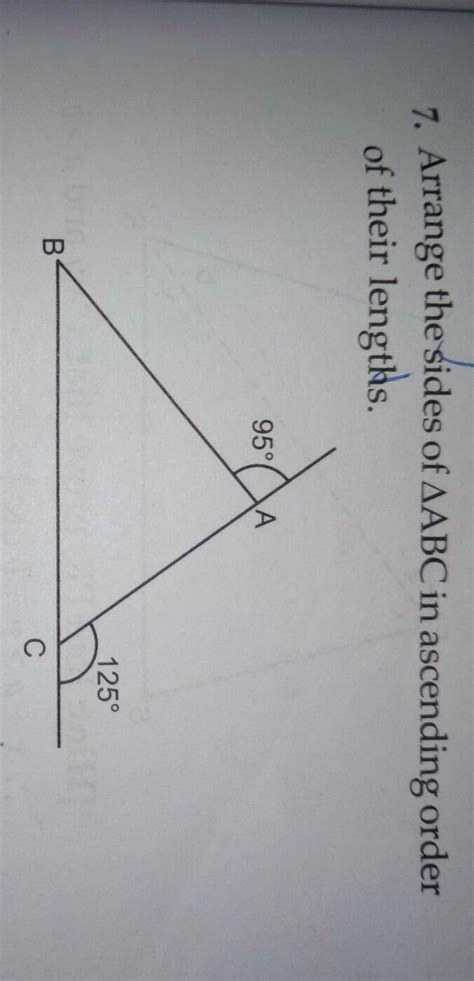 arrange the sides of angle abc in ascending order of their lengths ...