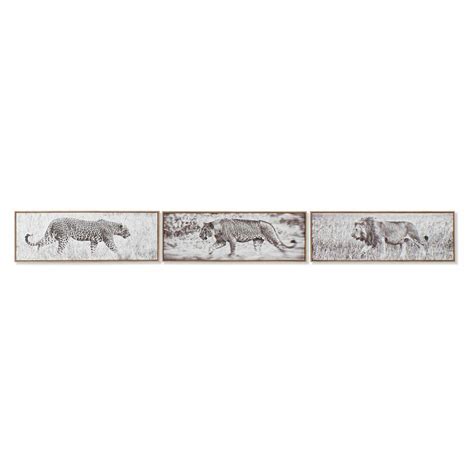 Cuadro DKD Home Decor 92,5 x 3,5 x 32 cm Colonial Selva (3 Piezas ...