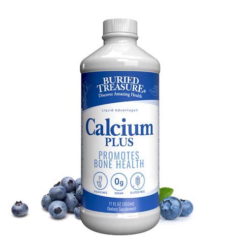 Calcium Plus – Blueberry Liquid Supplement with Calcium Citrate, Vitam – Buried Treasure Liquid ...