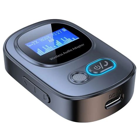 2-in-1 bluetooth adapter receiver transmitter with hd display audio ...