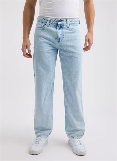 Men Light Blue Relaxed Barrel Fit Mid Rise Jeans | Pepe Jeans India