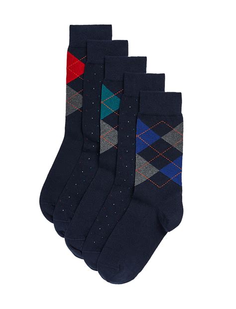 Buy 5pk Cool & Fresh™ Cotton Rich Socks at Marks & Spencer