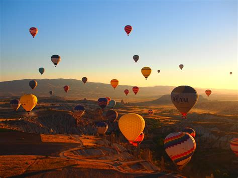 Download Numerous Hot Air Balloons Floating Sunset Wallpaper ...