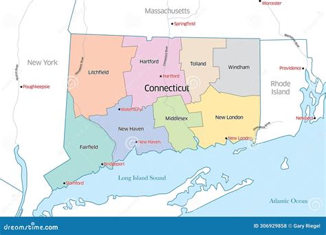 Connecticut counties map with cities