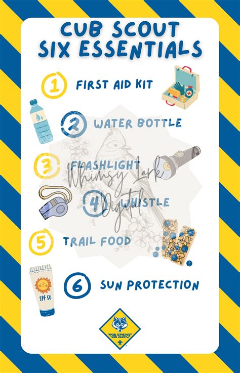 PRINTABLE Cub Scouts Six Essential Lists pocket Size - Etsy