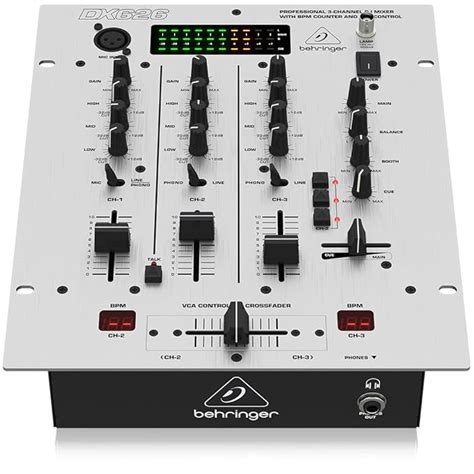 Behringer DX626 DJ Mixer, XLR Connection, (3 Channels), Black & White ...