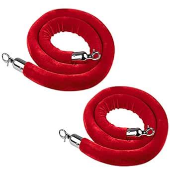 Goplus Red Velvet Stanchion Rope, 5Ft 1.5" Thick Stanchion Queue ...