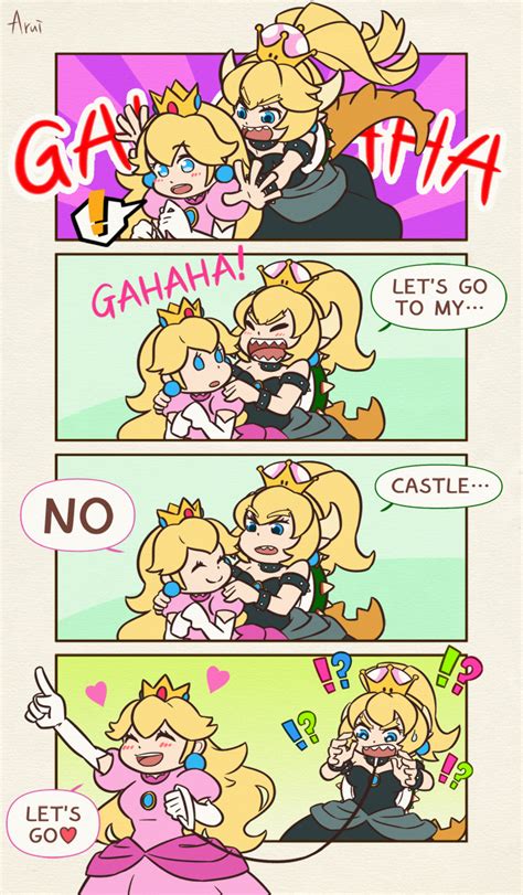 princess peach and bowsette (mario and 1 more) drawn by aruwi_(nin ...