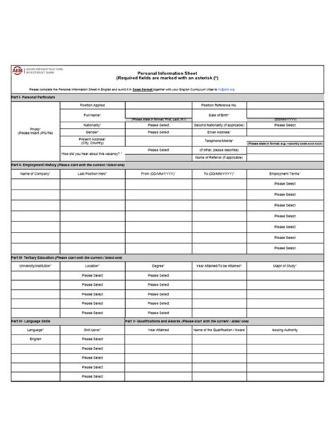 Image result for Individual Information Table