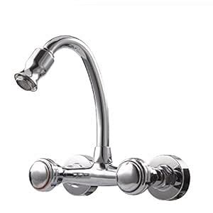 In-wall type faucet wall-mounted balcony kitchen double basin hot and ...