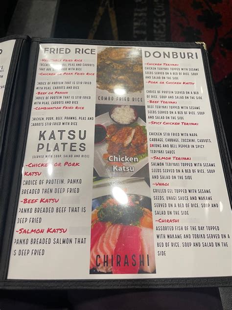 Menu at Atwater Sushi restaurant, Atwater
