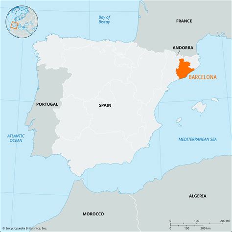 Spain Map Barcelona