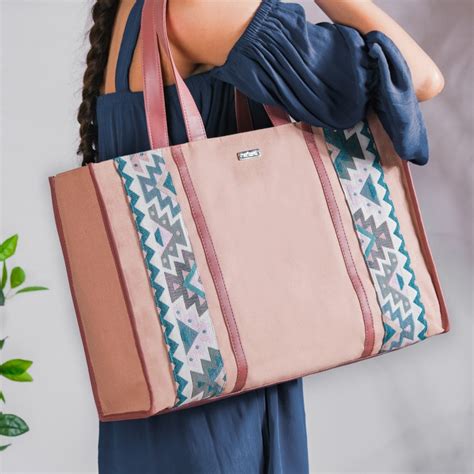 Boho Shopper Bag Pink Large 17 X 12 Inch Online - Premium Tote Bag ...