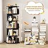 A.M INTERNATIONAL Rotating Book Rack Wooden 5 Tier Floor Standing ...