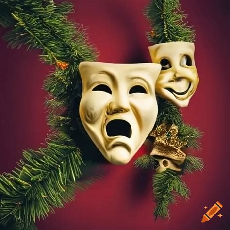 Highly detailed gold comedy mask with light green backlighting on Craiyon